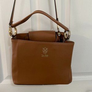Italian Leather Cross-Body Purse Brown